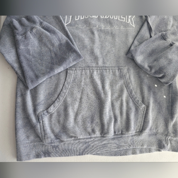 Thrasher Silver Flame Hoodie Grey Tie Dye Skate Aesthetic Streetwear Large - Picture 5 of 12